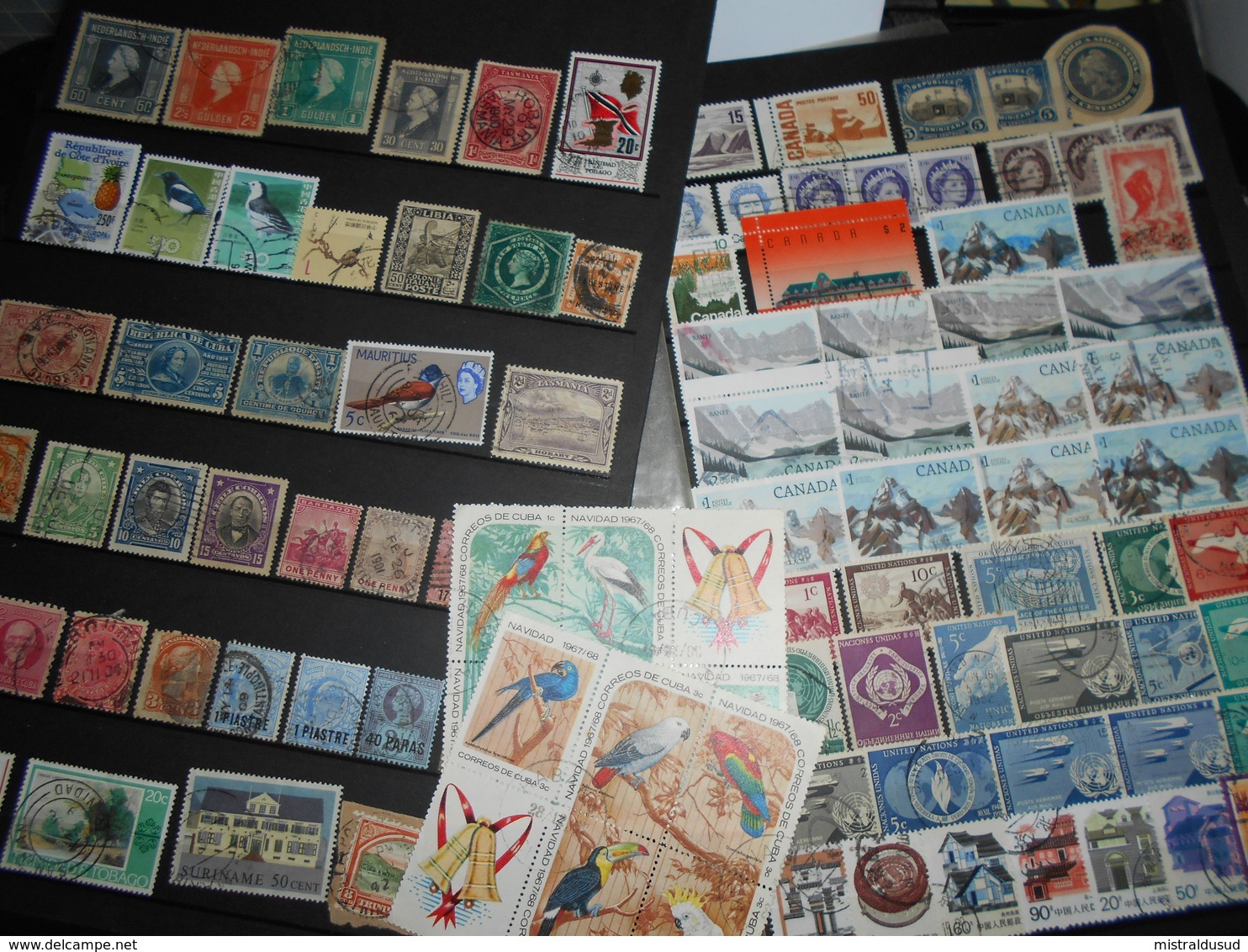 Collection , 100 Timbres Obliteres Amerique Et Divers - Collections (sans Albums)