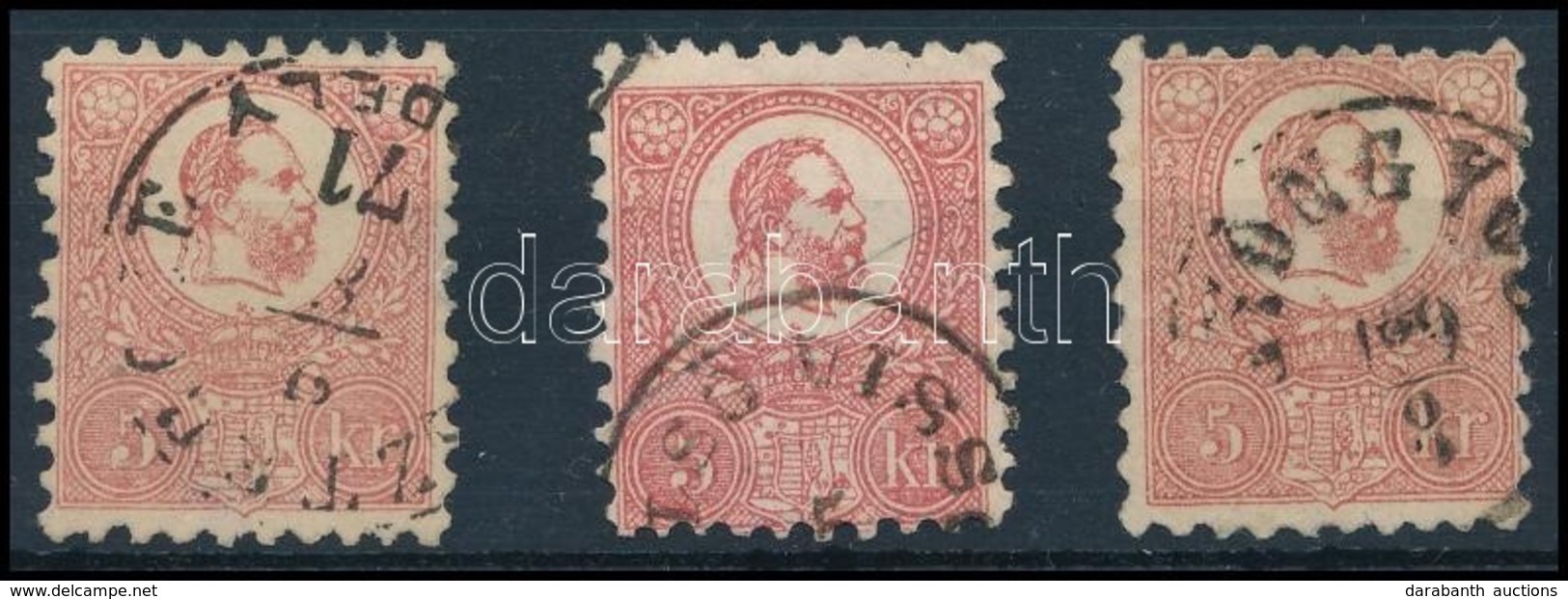 O 1871 Kőnyomat 3 X 5kr Különböző árnyalatok (23.500) (1 Bélyegen Elvékonyodás / 1 Stamp Thin Paper) - Other & Unclassified