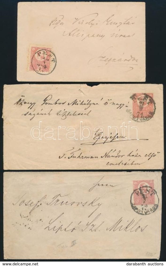 1871-1872 3 Db Futott Küldemény PEST Bélyegzéssel - Other & Unclassified