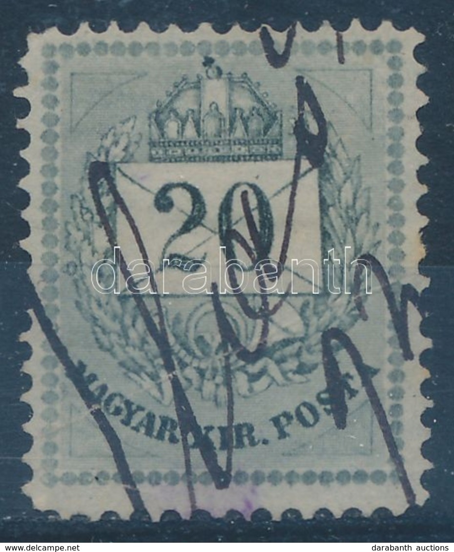 O 1874 Színesszámú 20kr 19a A 13 Fogazás Kézi érvénytelenítéssel - Sonstige & Ohne Zuordnung