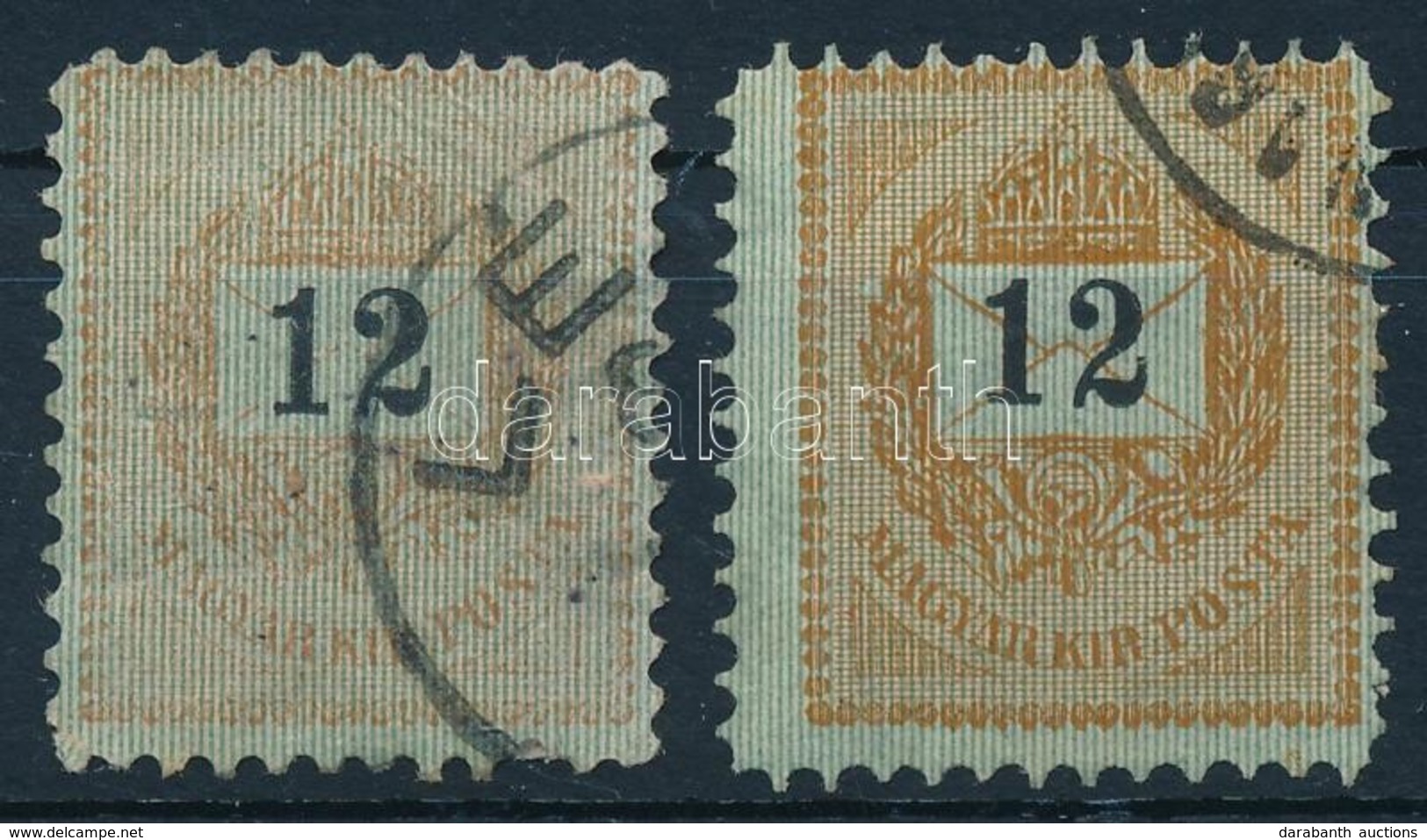 O 1888 Sztereo 12kr Halvány Alapnyomattal + Támpéldány - Other & Unclassified