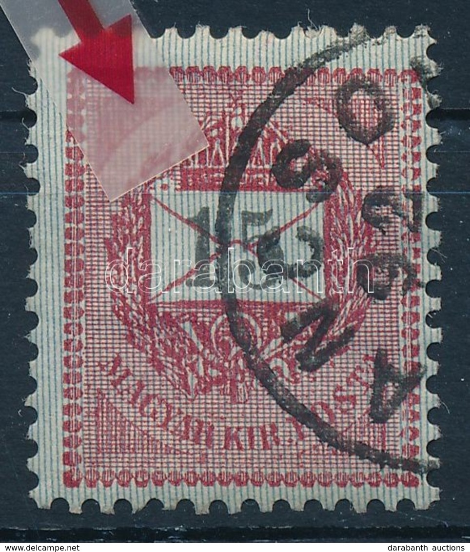 O 1889 15kr, A Levélboríték Bal Felső Sarkában Lemezhiba - Other & Unclassified