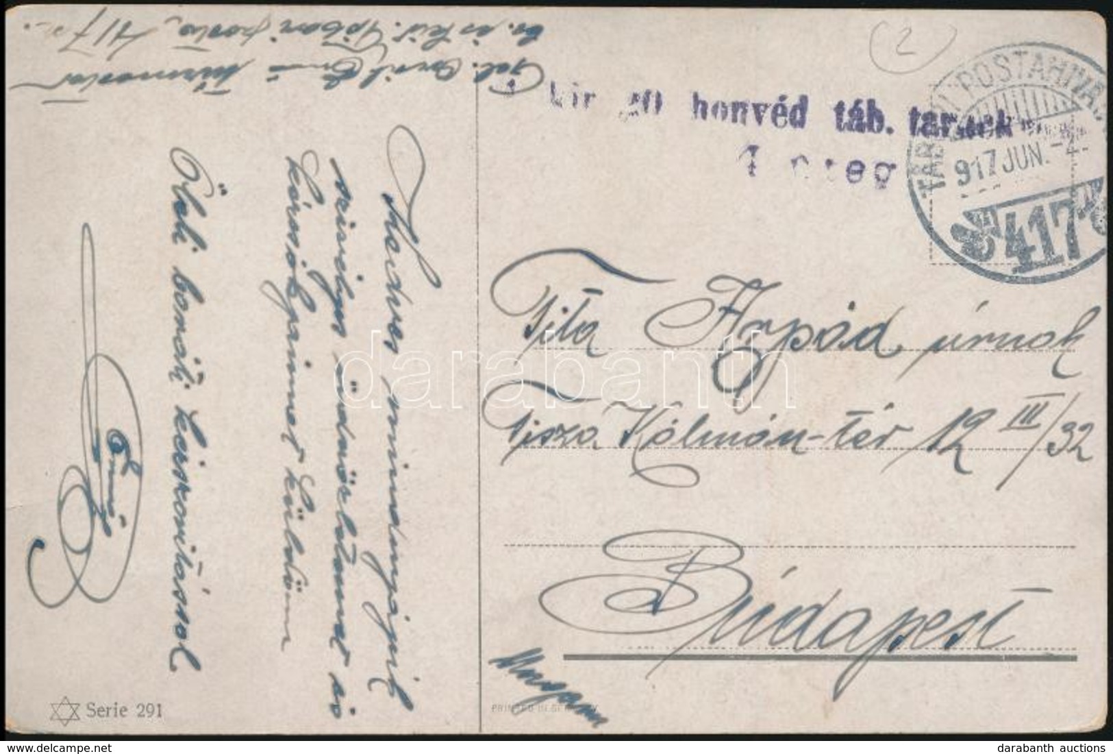 1917 Tábori Posta Képeslap / Field Postcard 'M.kir. 20. Honvéd Táb. Tarack' + 'TP 417' - Sonstige & Ohne Zuordnung