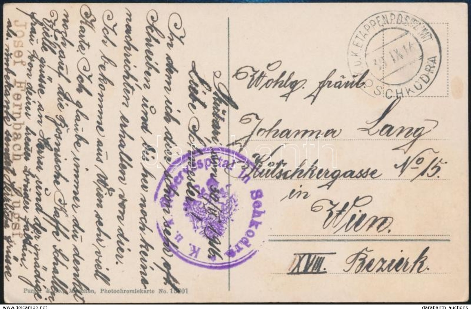 1916 Képeslap 'EP SCHKODRA' + 'Reservespital Schkordra' - Sonstige & Ohne Zuordnung