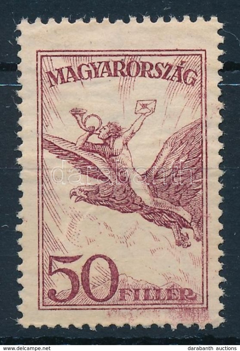 (*) 1927 Repülő 50f Festékelkenődés és Papírránc - Other & Unclassified