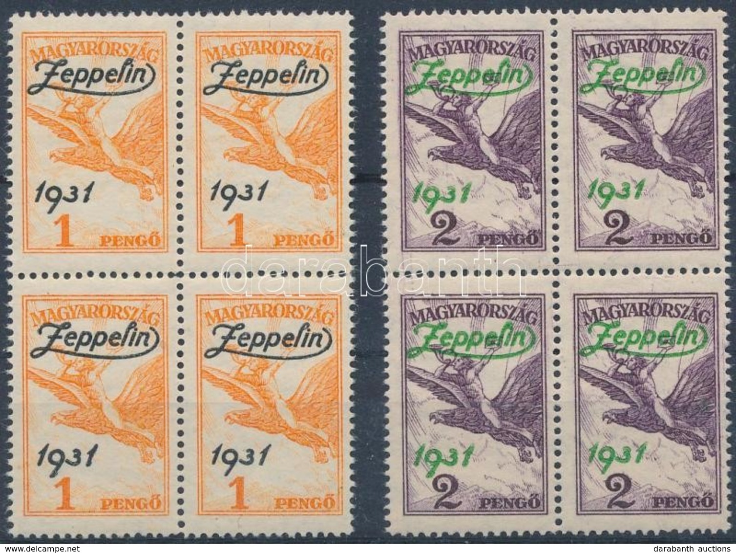 ** 1931 Zeppelin Sor Négyestömbökben, Szép állapotban (96.000) - Altri & Non Classificati