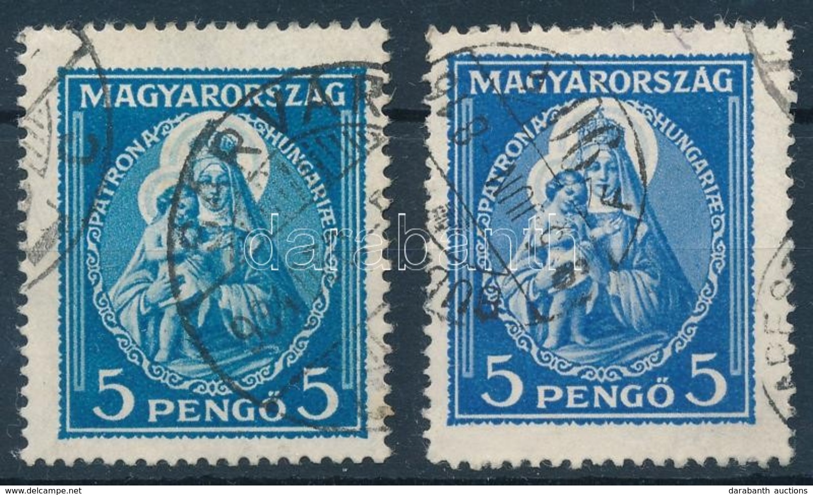 O 1932 Nagy Madonna 5P, 2 Eltérő Színű Bélyeg - Other & Unclassified