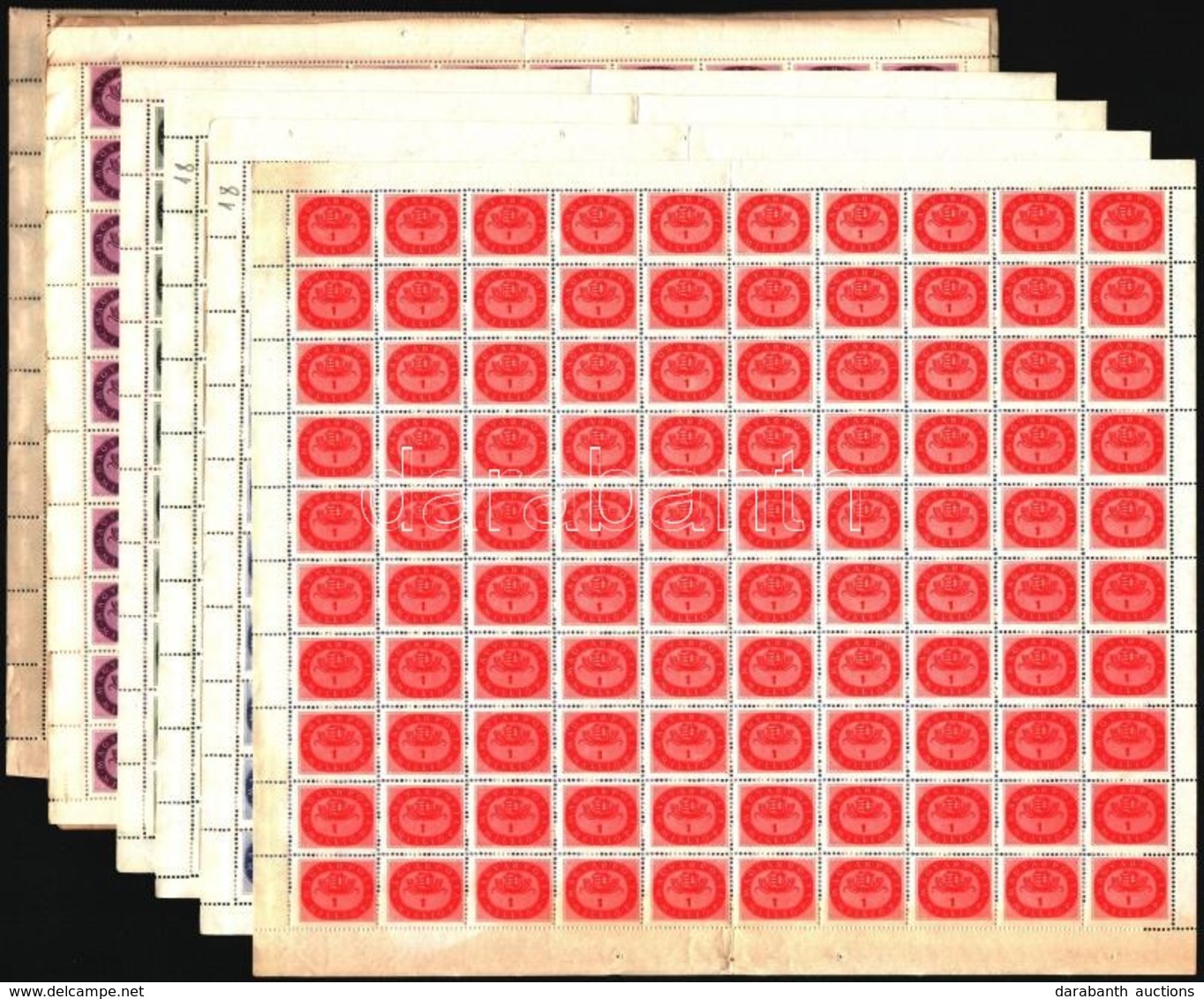 ** 1946 Milliós Teljes Hajtott ívsor, A 4 Milliós íven üres Mezős Bélyeg Található (24.000+) - Other & Unclassified