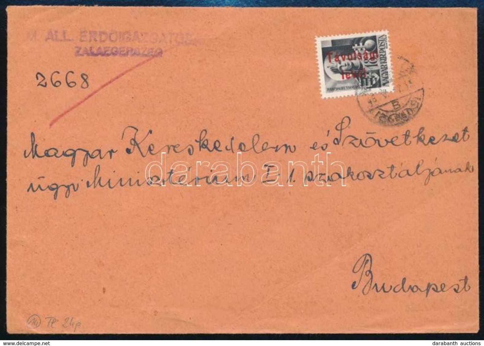 1946 (14. Díjszabás) Távolsági Levél Betűs Távolsági Levél/18f Bérmentesítéssel - Other & Unclassified