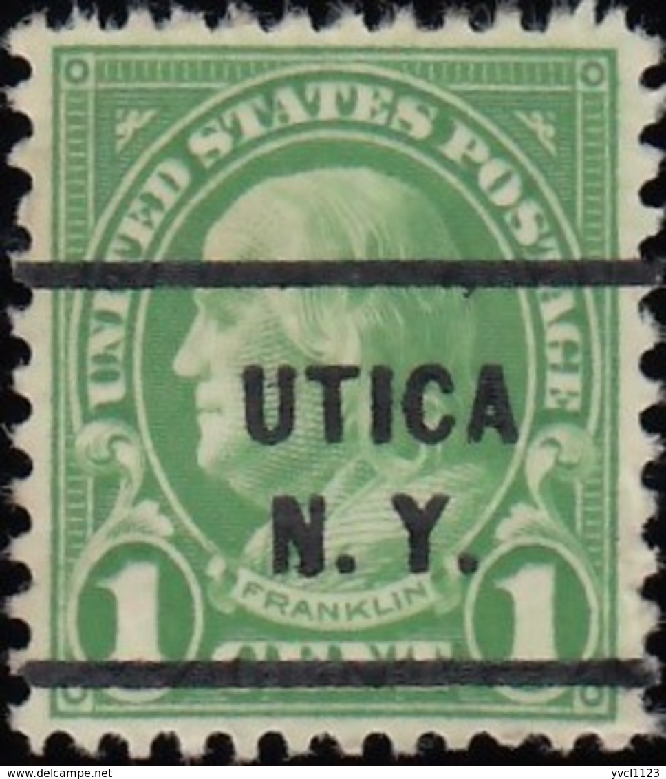 UNITED STATES - Scott #632 Franklin 'Utica N.Y.' (8) / Used Stamp - Préoblitérés