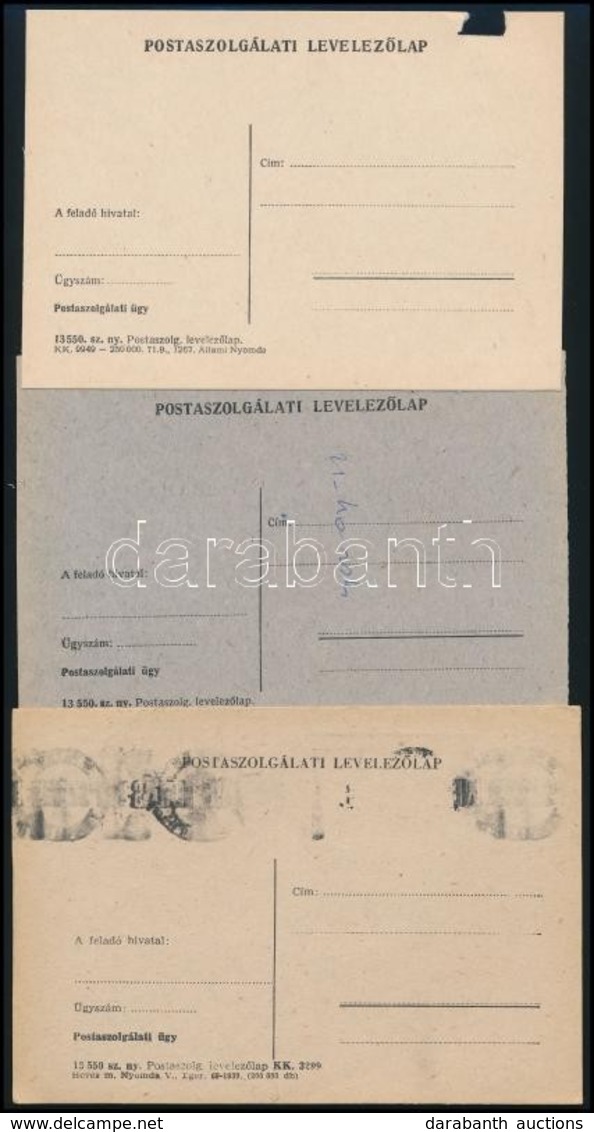 1970-1973 3 Db Használatlan Postaszolgálati Levelezőlap - Other & Unclassified