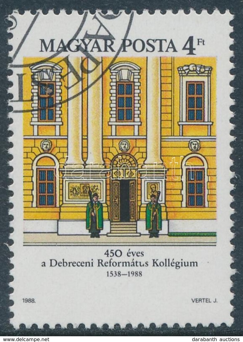 O 1988 450 éves A Debreceni Református Kollégium Bélyeg Törött 'u' Betűvel - Sonstige & Ohne Zuordnung