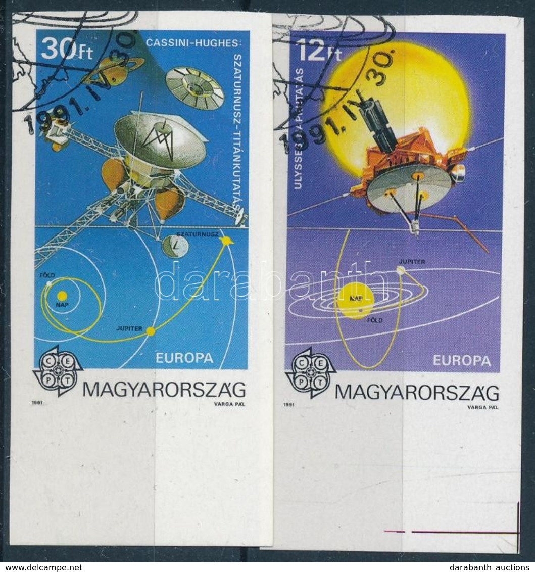 O 1991 Európa Az űrben ívszéli Vágott Sor (7.000) - Sonstige & Ohne Zuordnung