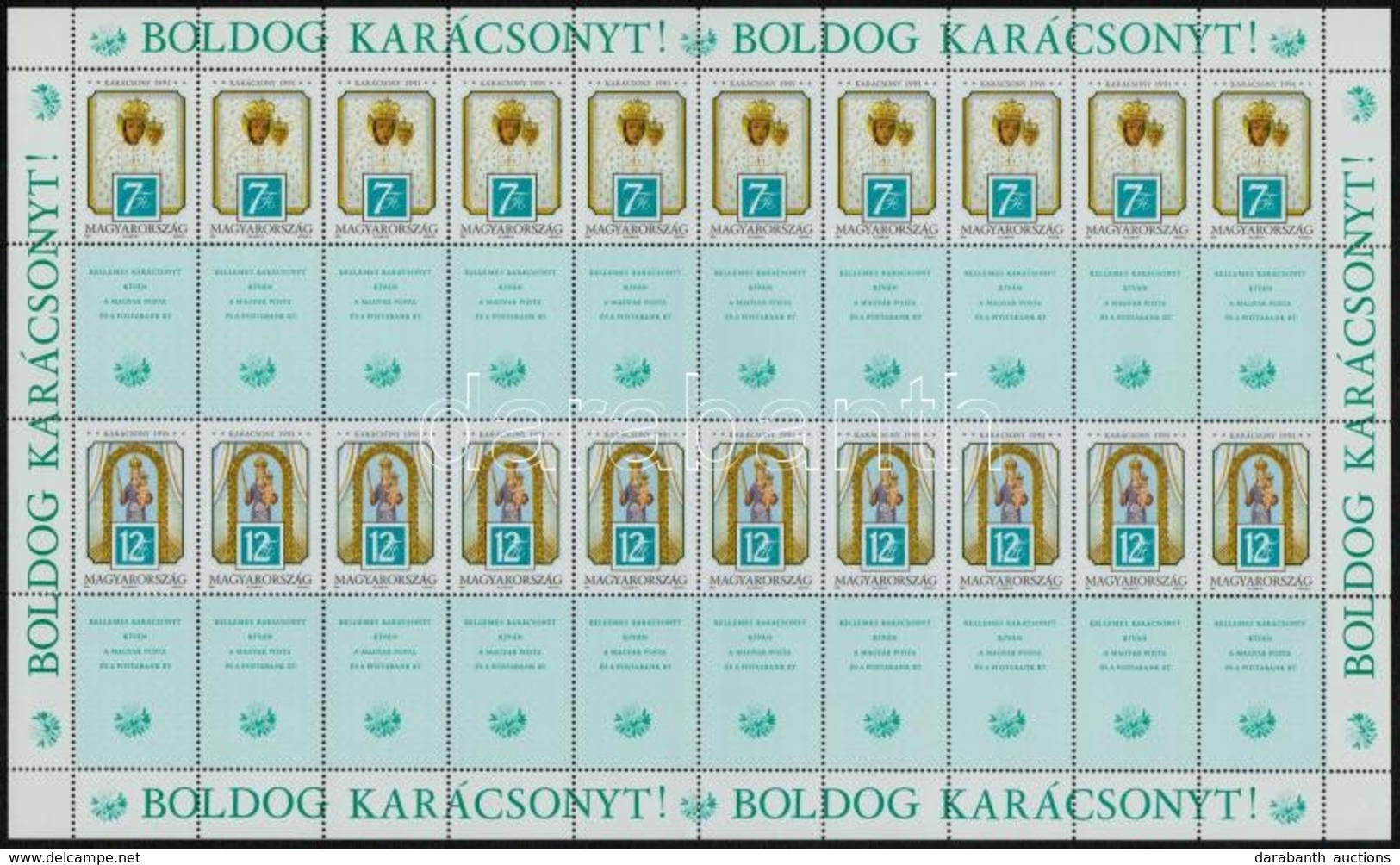 ** 1991 Karácsony Hajtott Teljes ív (4.500) - Other & Unclassified