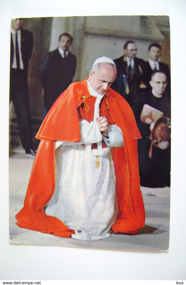 PAPA  PAOLO  VI POPE PAPST POSTCARD USED - Papi