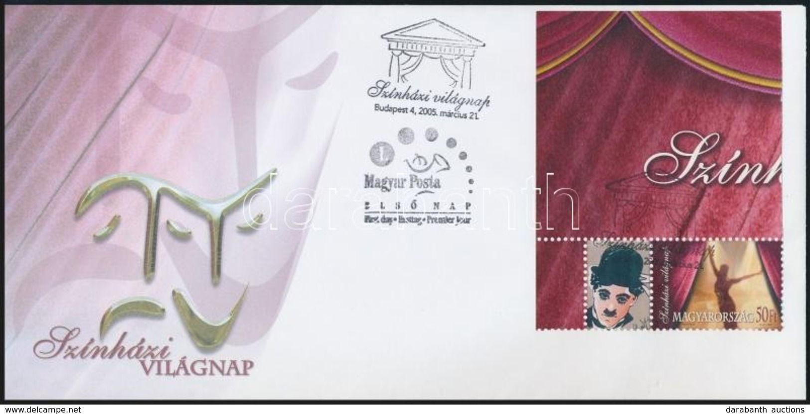 2005 Színházi Világnap 2 Klf FDC, Az Egyik Bélyeg Megszemélyesített - Sonstige & Ohne Zuordnung