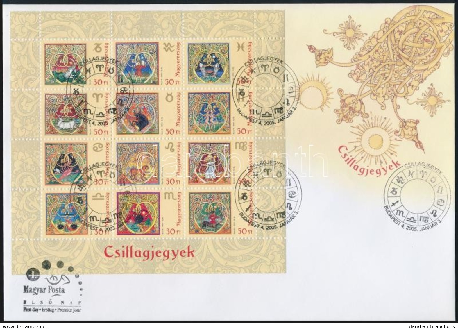 2005 Csillagjegyek Kisív FDC-n - Sonstige & Ohne Zuordnung