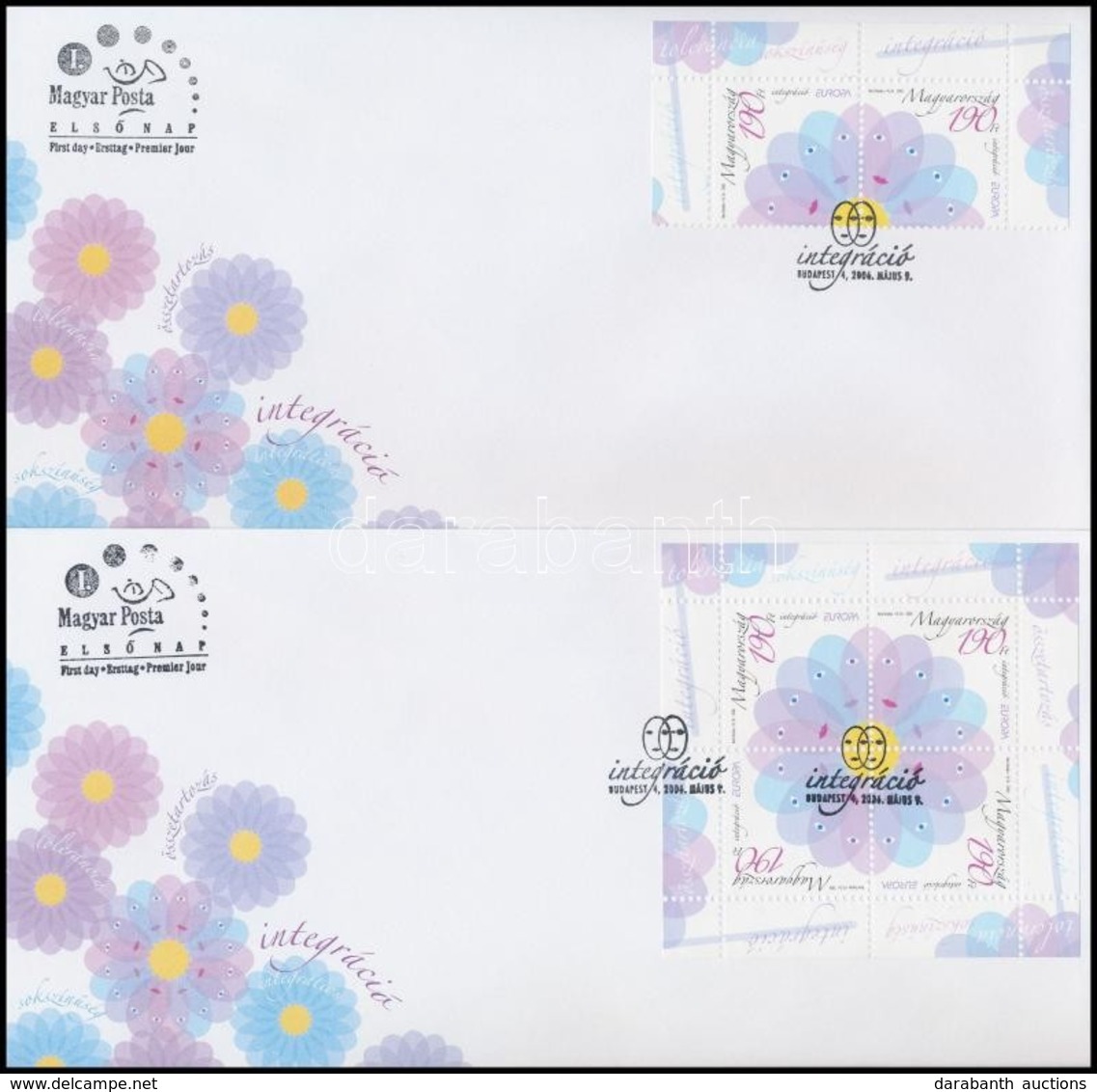 2006 Europa CEPT Integráció Fordított Pár és Blokk 2 Db FDC-n - Other & Unclassified