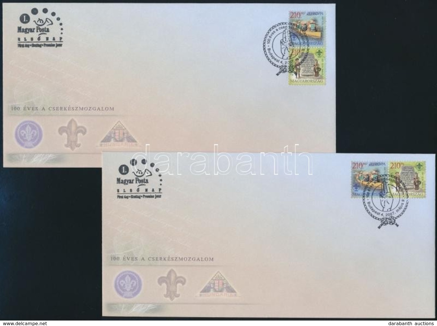 2007 Europa CEPT Cserkészmozgalom 2 Klf állású Pár és 1 Blokk 3 FDC-n - Sonstige & Ohne Zuordnung