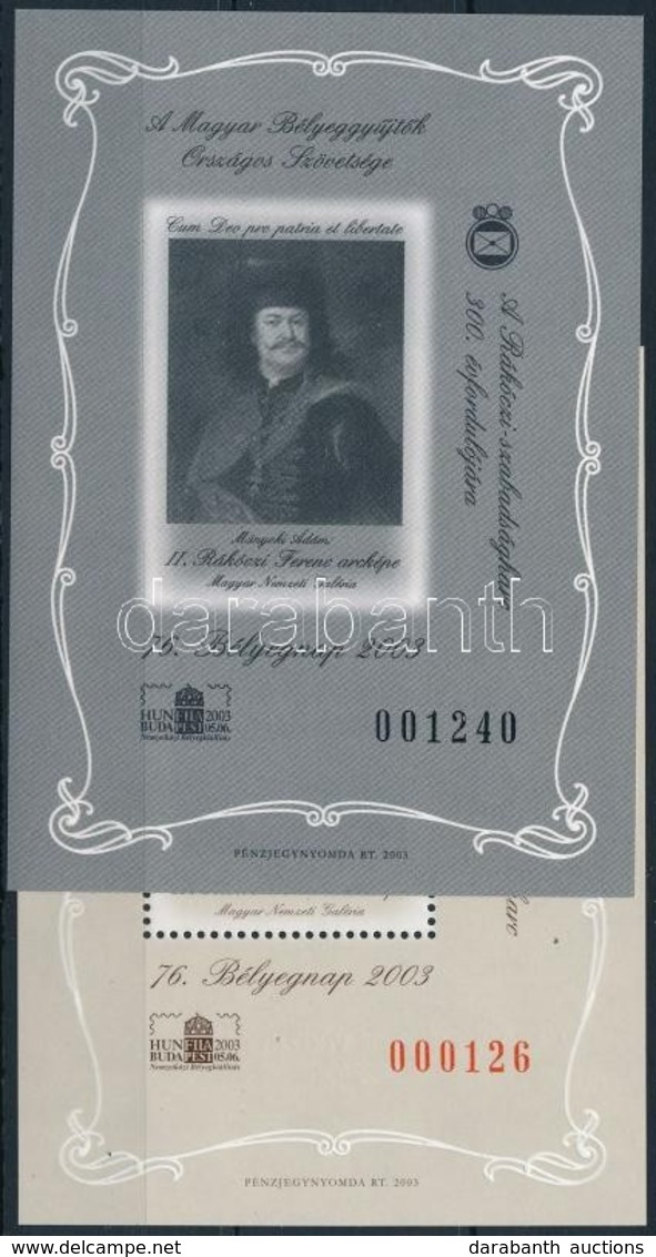 ** 2003 Rákóczi Emlékív A Bélyegvilág Előfizetőinek + 2006 A Szövetségben Végzett Munkáért - Other & Unclassified