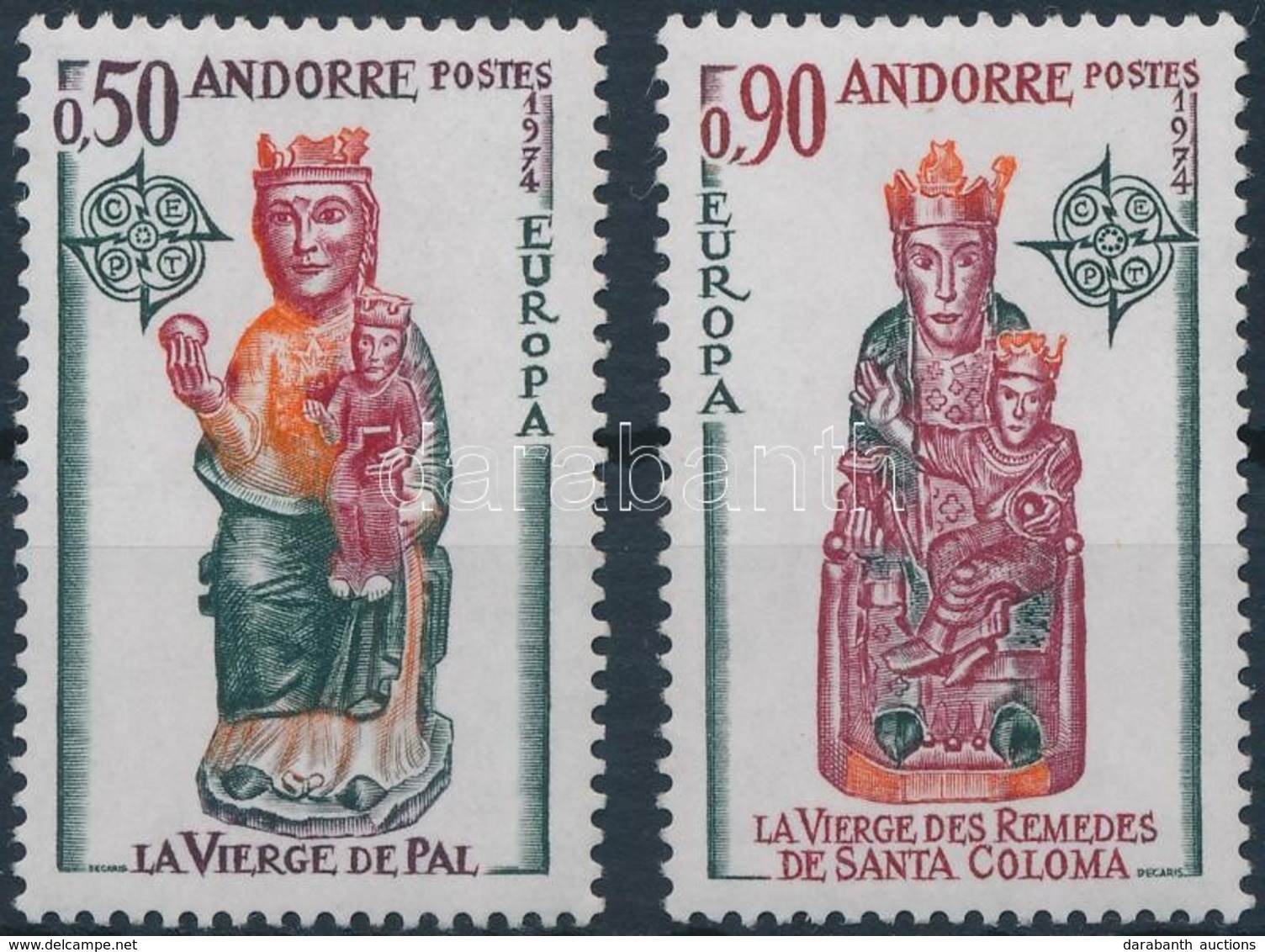 ** 1974 Europa CEPT: Szobrok Sor,
Europa CEPT: Sculptures Set
Mi 258-259 - Other & Unclassified