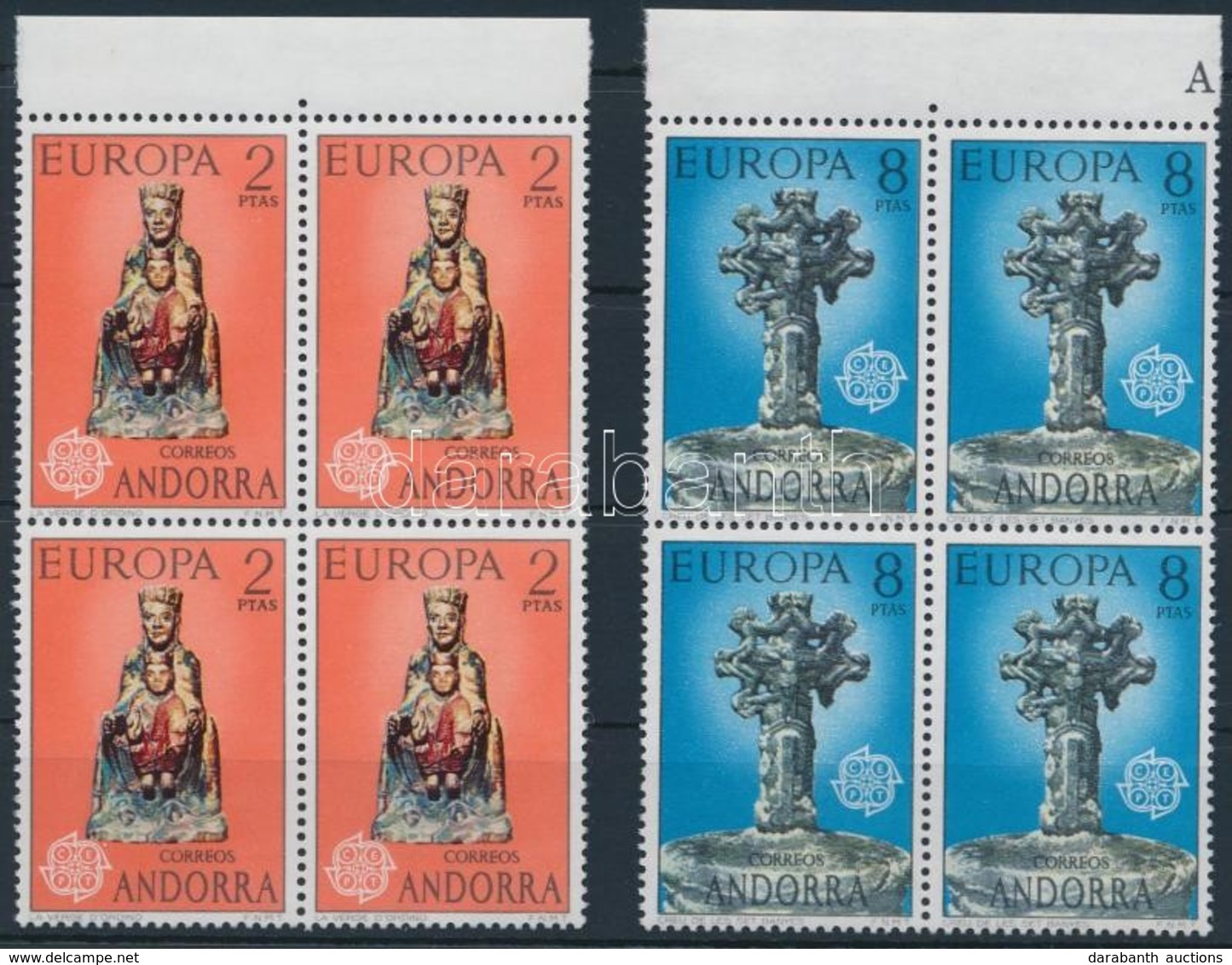 ** 1974 Europa CEPT: Szobrok Sor Négyestömbökben,
Europe CEPT: Sculptures Set Blocks Of 4
Mi 88-89 - Other & Unclassified