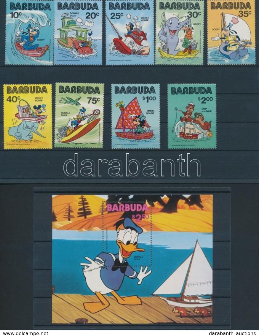 ** Antigua és Barbuda / Barbuda 1981 Walt Disney Figurák Sor Mi 534-542 + Blokk 56 - Other & Unclassified