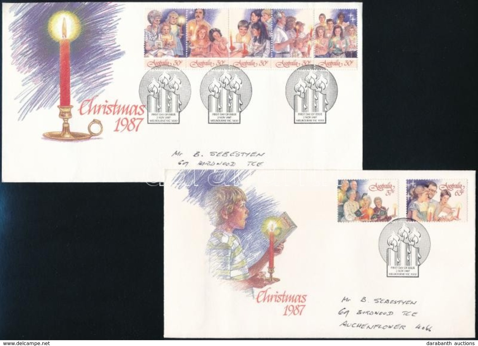 1987 Karácsony Sor Mi 1067-1073 2 Db FDC-n - Other & Unclassified