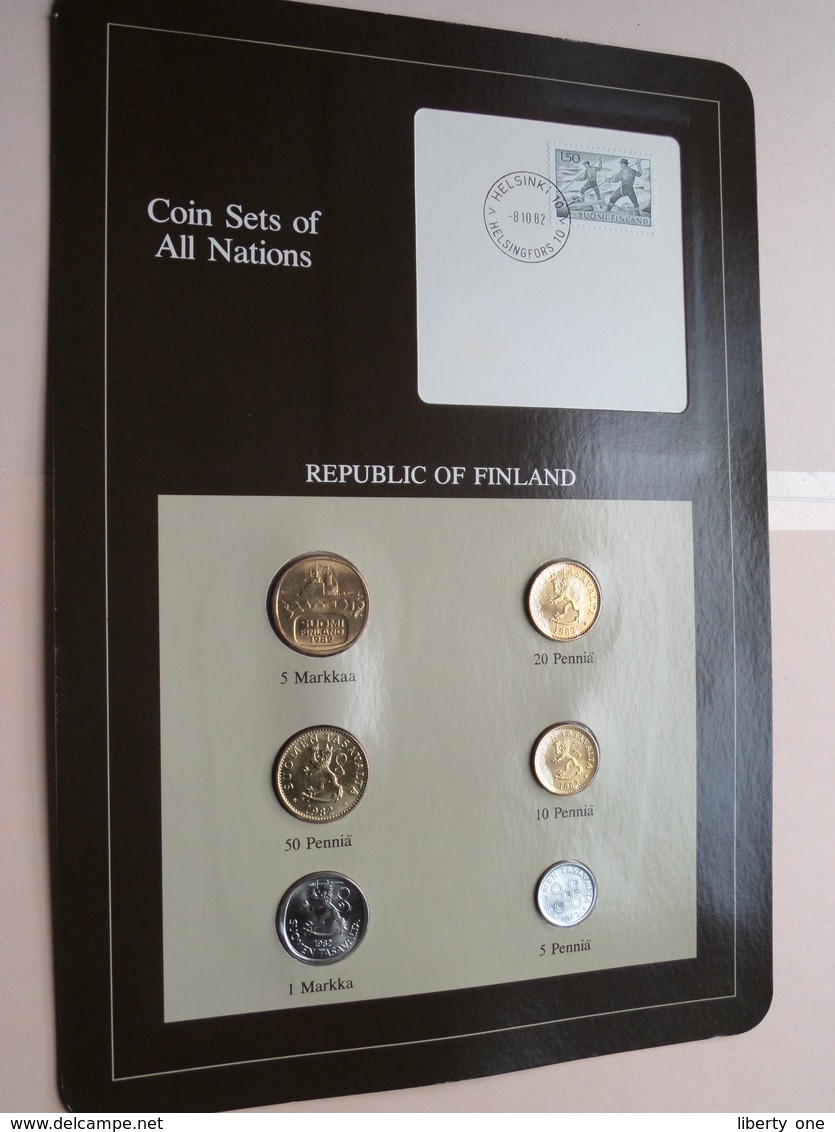 REPUBLIC OF FINLAND ( From The Serie Coin Sets Of All Nations ) Form. 20,5 X 29,5 Cm. ) Card + Stamp '82 ! - Finlande