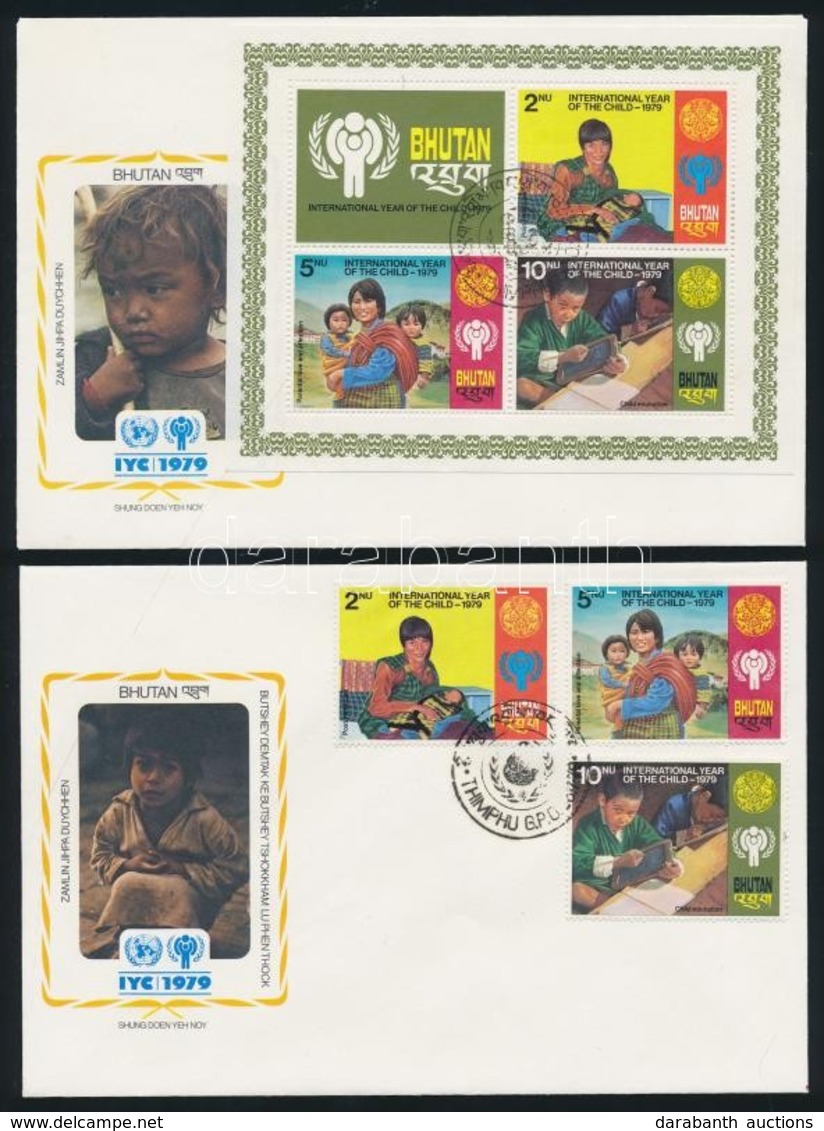 1979 A Gyerekek éve Sor és Blokk FDC-n Mi 728 A-730 A + 83 A - Other & Unclassified