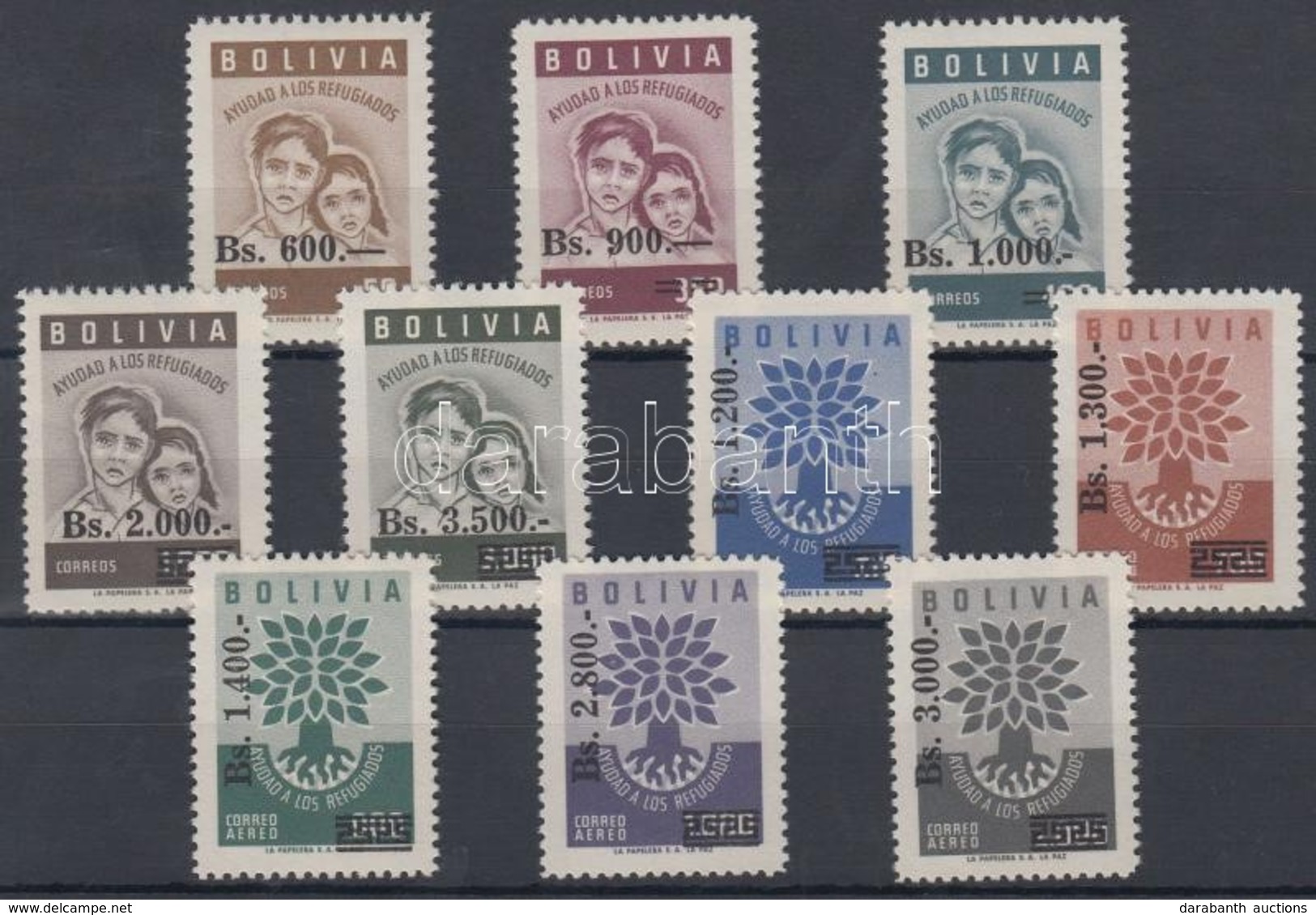 ** 1962 Menekültek éve Sor Mi 662-671 Felülnyomással - Other & Unclassified