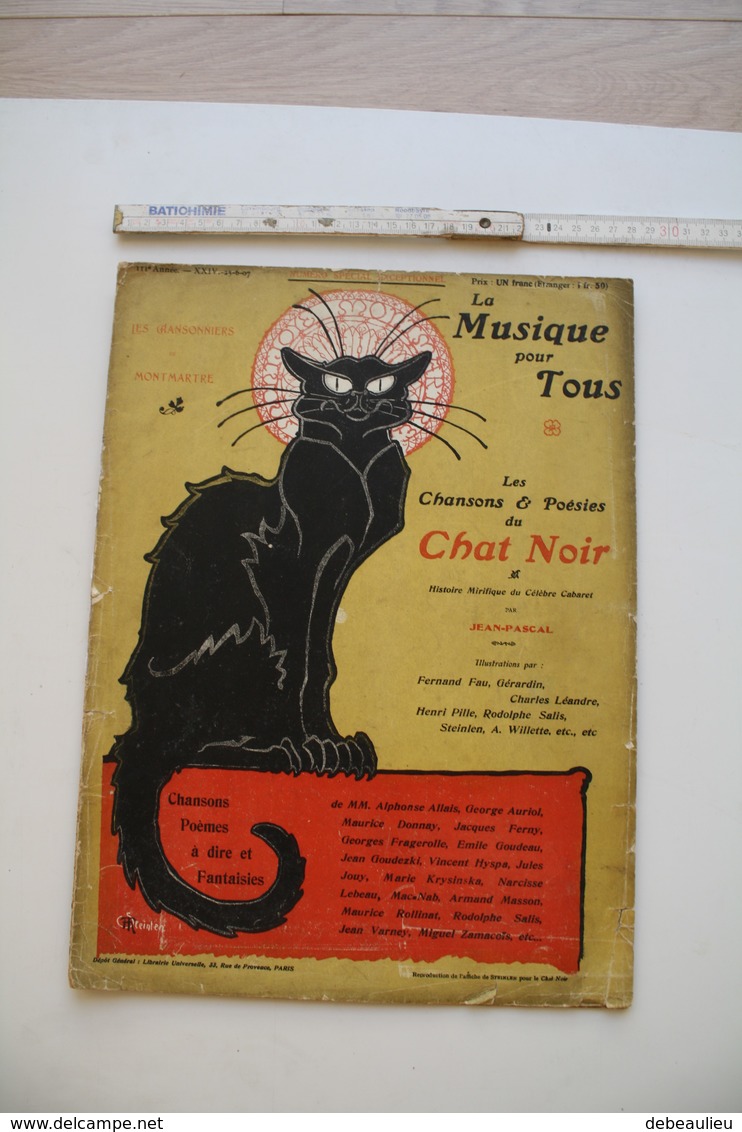 Les Chansons & Poésies Du Chat Noir, 1907, Illustrations De Fau, Léandre, Steinlen... - Scores & Partitions