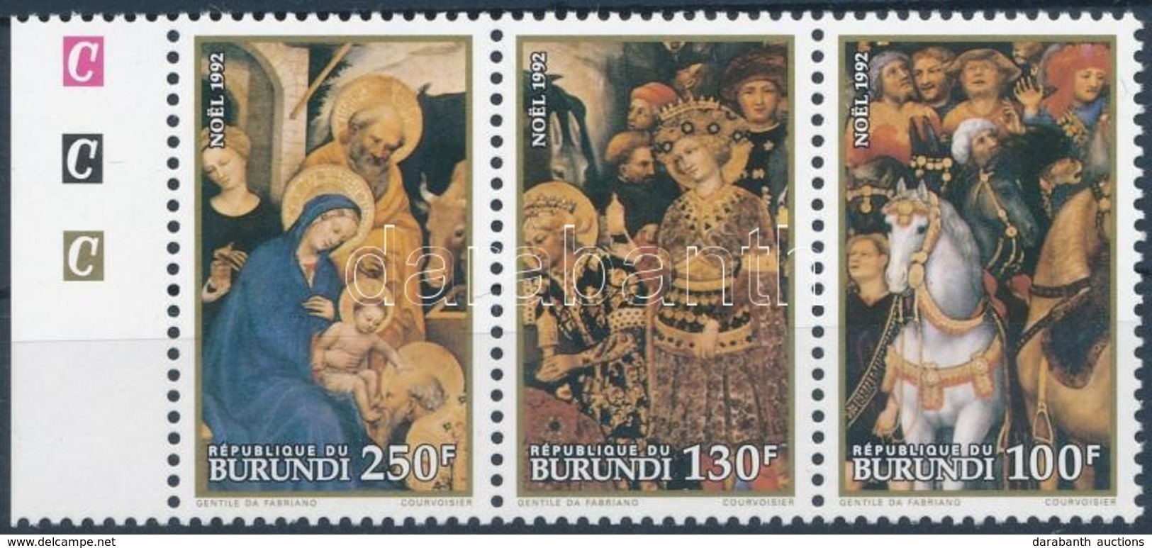 ** 1992 Karácsony ívszéli  Hármascsík Mi 1766-1768 - Other & Unclassified