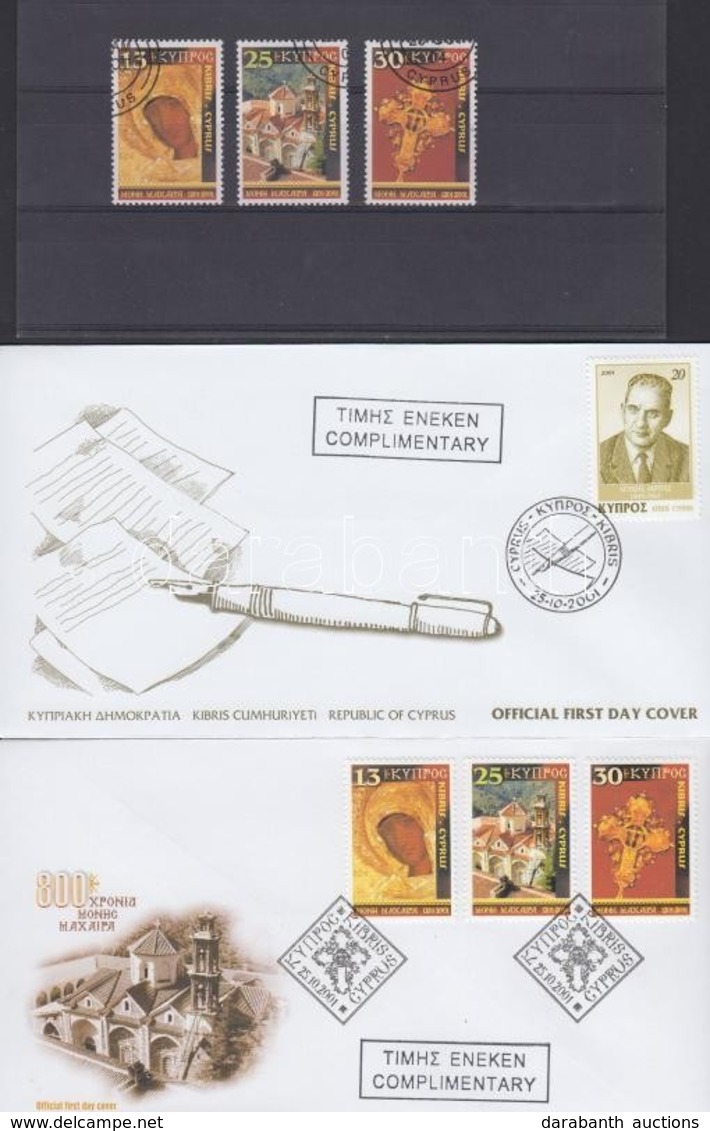 O 2001 Karácsony Mi 982-984 + FDC + Loukis Akritas Mi 985 FDC - Sonstige & Ohne Zuordnung