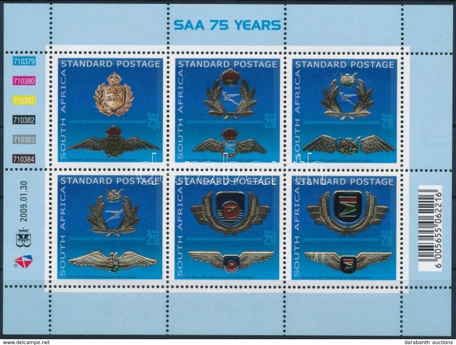 ** 2009 Repülő Kisív,
Airplane Mini Sheet
Mi 1823-1828 - Sonstige & Ohne Zuordnung