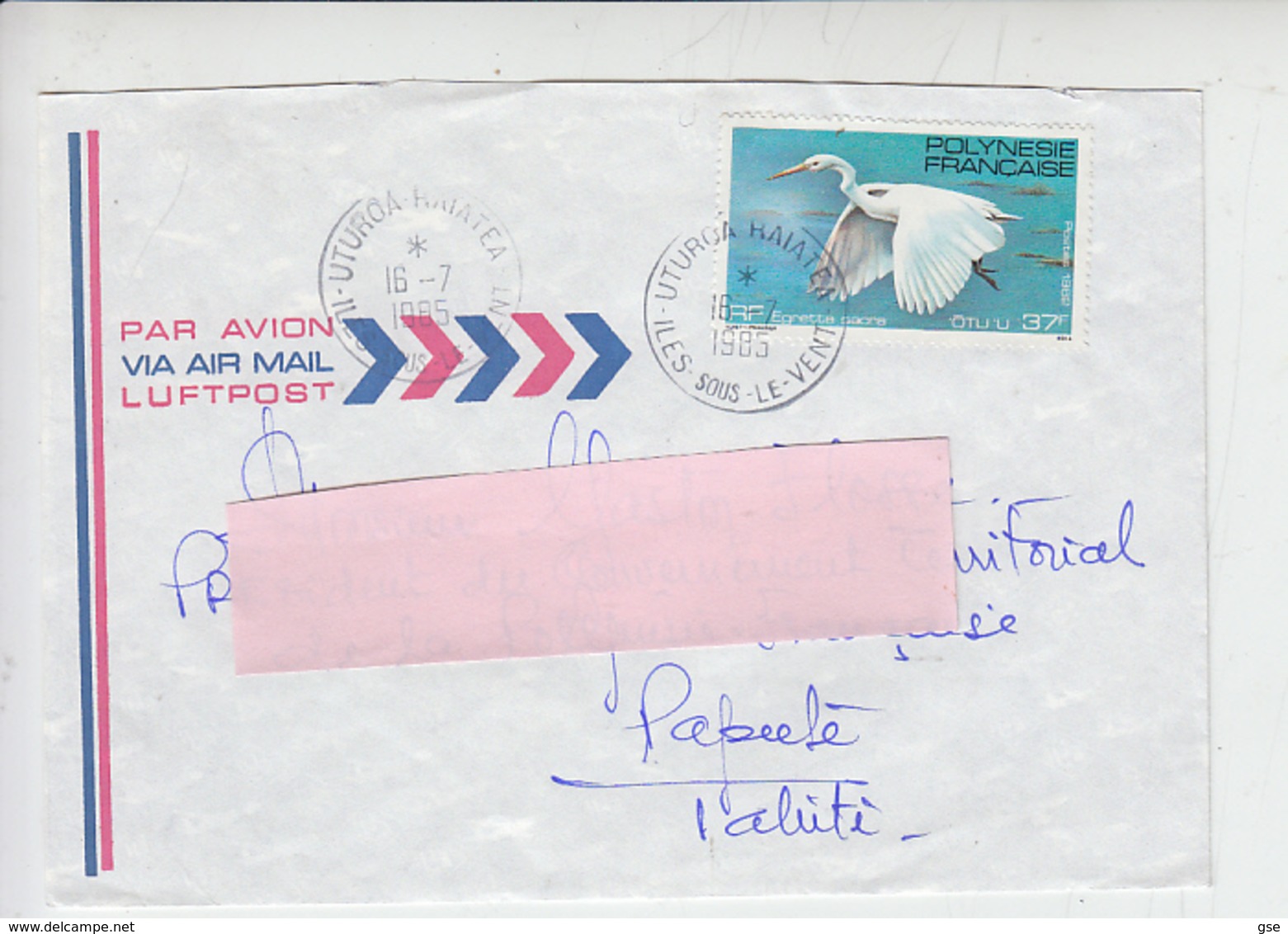 POLINESIA 1985 -  Fauna - Uccelli - Storia Postale