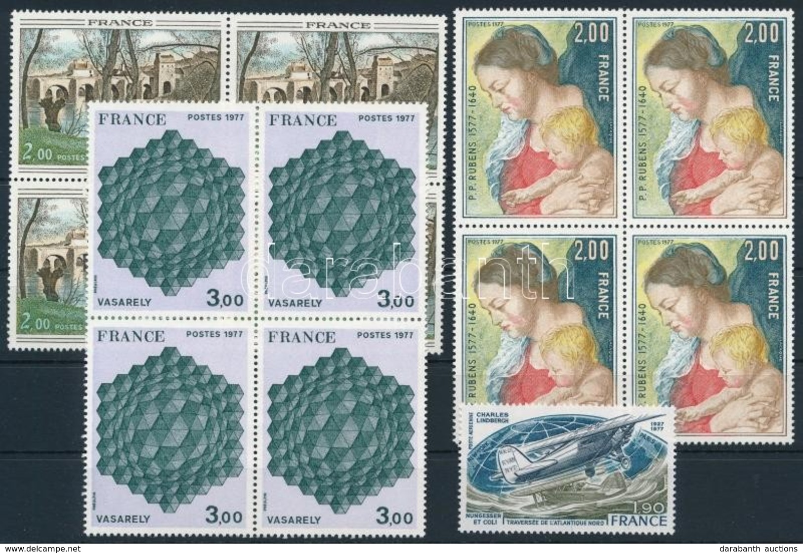 ** 1977 3 Db Négyestömb + 1 Bélyeg,
3 Blocks Of 4 + 1 Stamp - Sonstige & Ohne Zuordnung