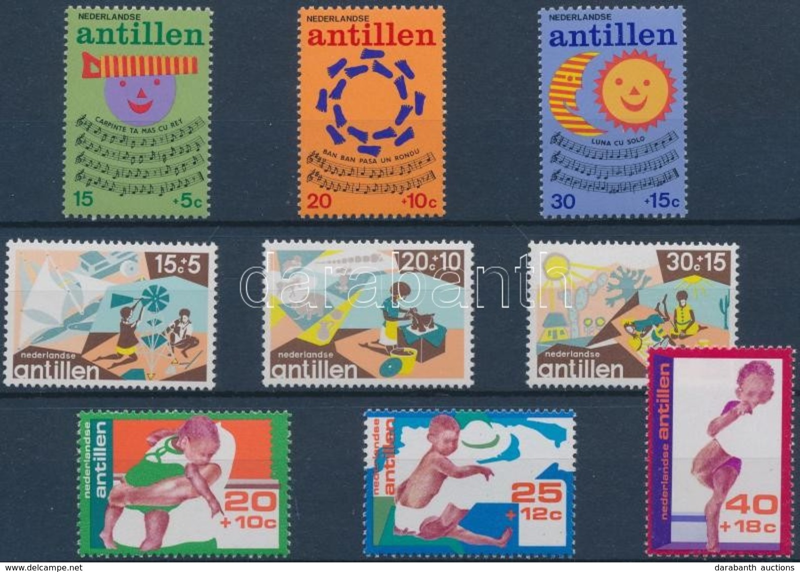 ** 1974-1976 Az Ifjúság Jóléte 3 Klf Sor Mi 289-291 + 307-309 + 317-319 - Other & Unclassified