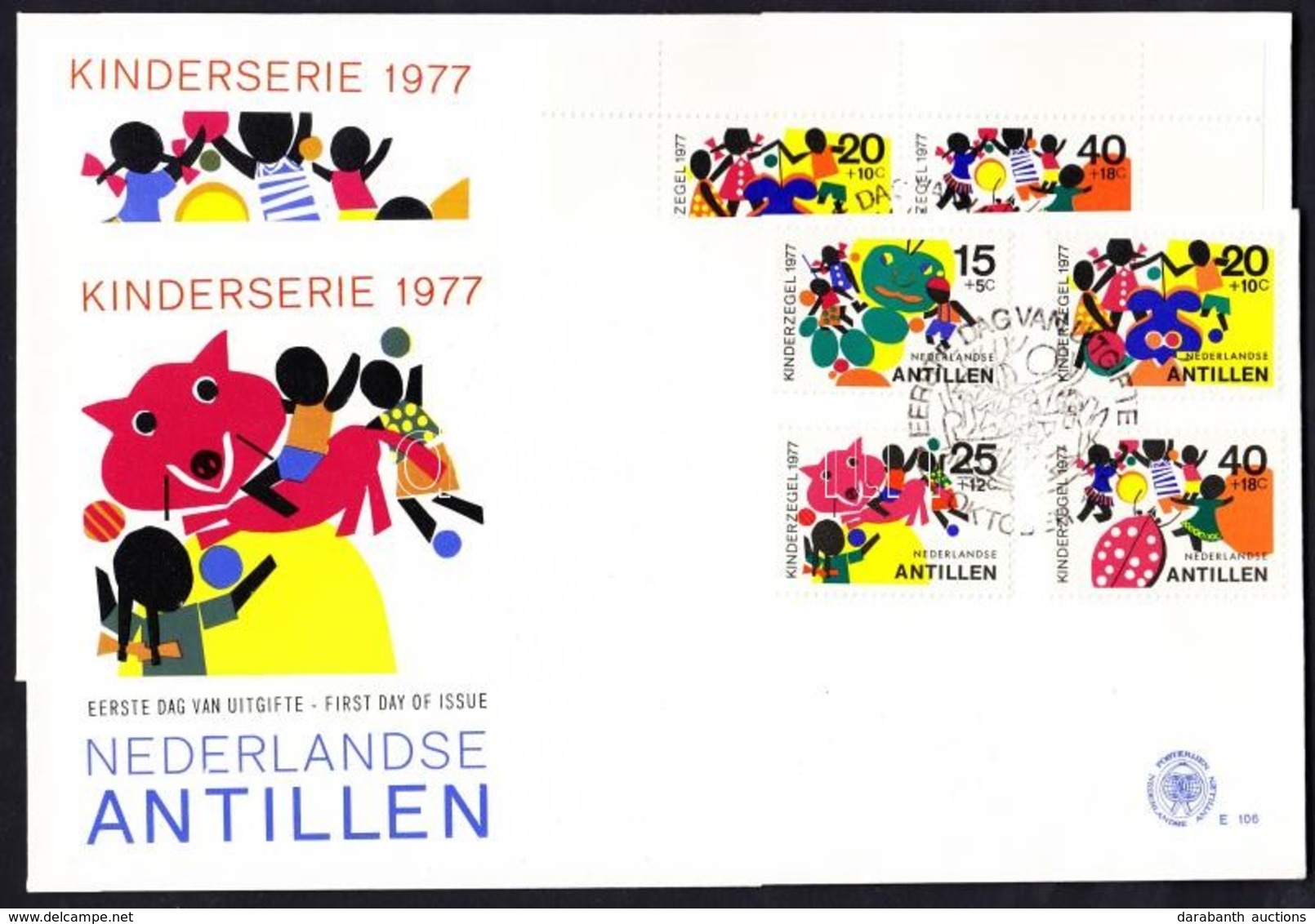 1977 Játszó Gyerekek Sor FDC Mi 341-344 + Blokk FDC Mi 6 - Other & Unclassified