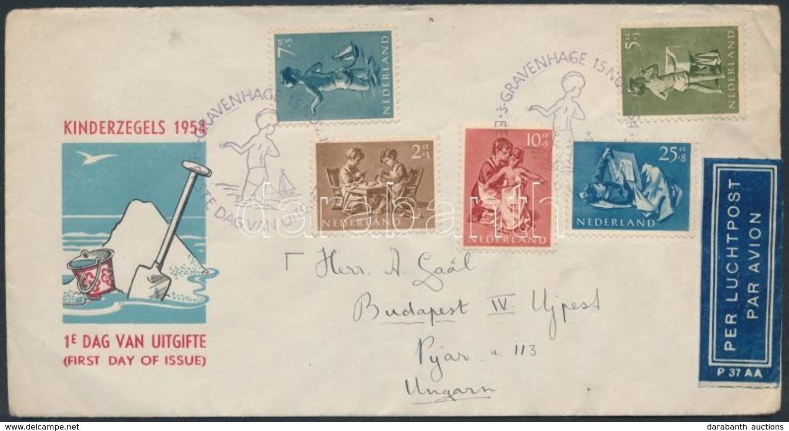 1954 Gyermekvédelem Sor Mi 649-653 FDC-n - Other & Unclassified