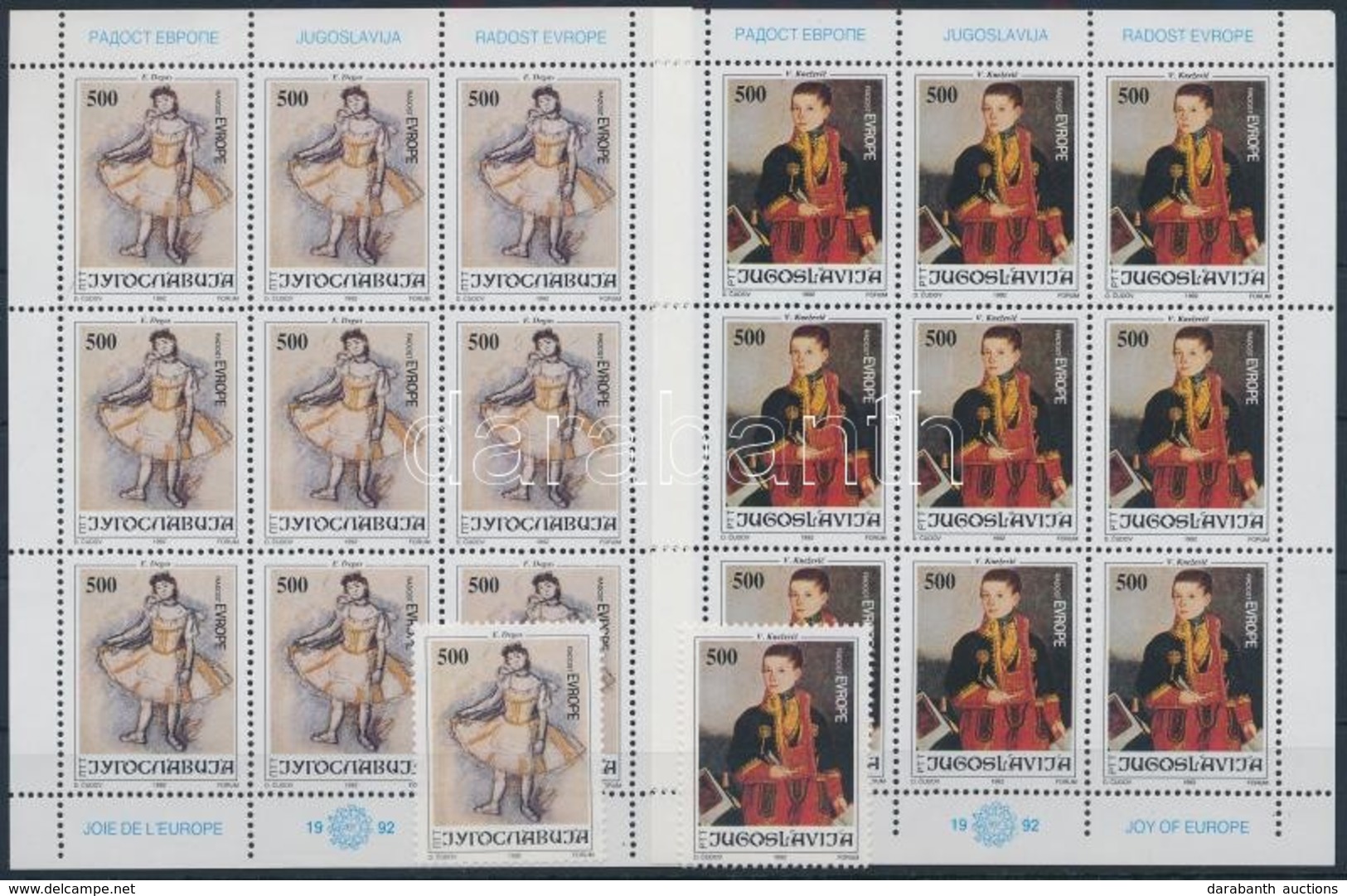 ** 1992 Gyermektalálkozó, Festmények Sor + Kisívsor Mi 2562-2563 - Other & Unclassified