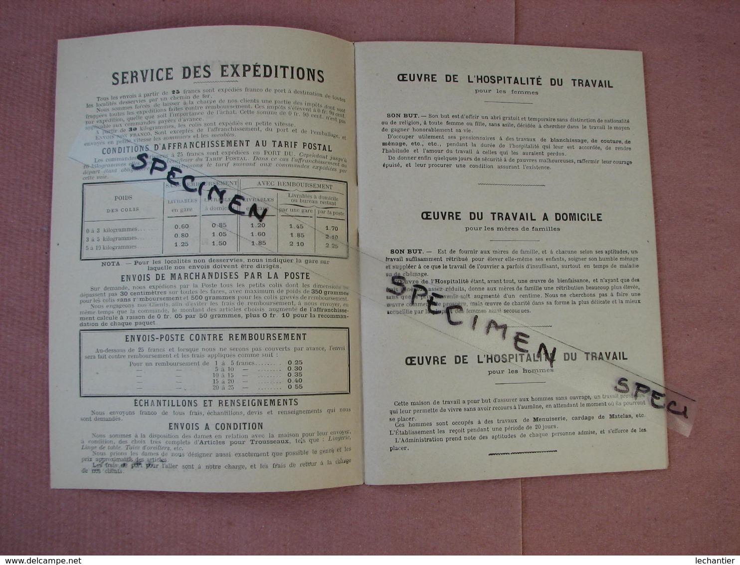 Hospitalité Du Travail ( L'Oeuvre De ) Catalogue Général  24 Pages + 6 Echantillons Tissus TBE - Bed Sheets