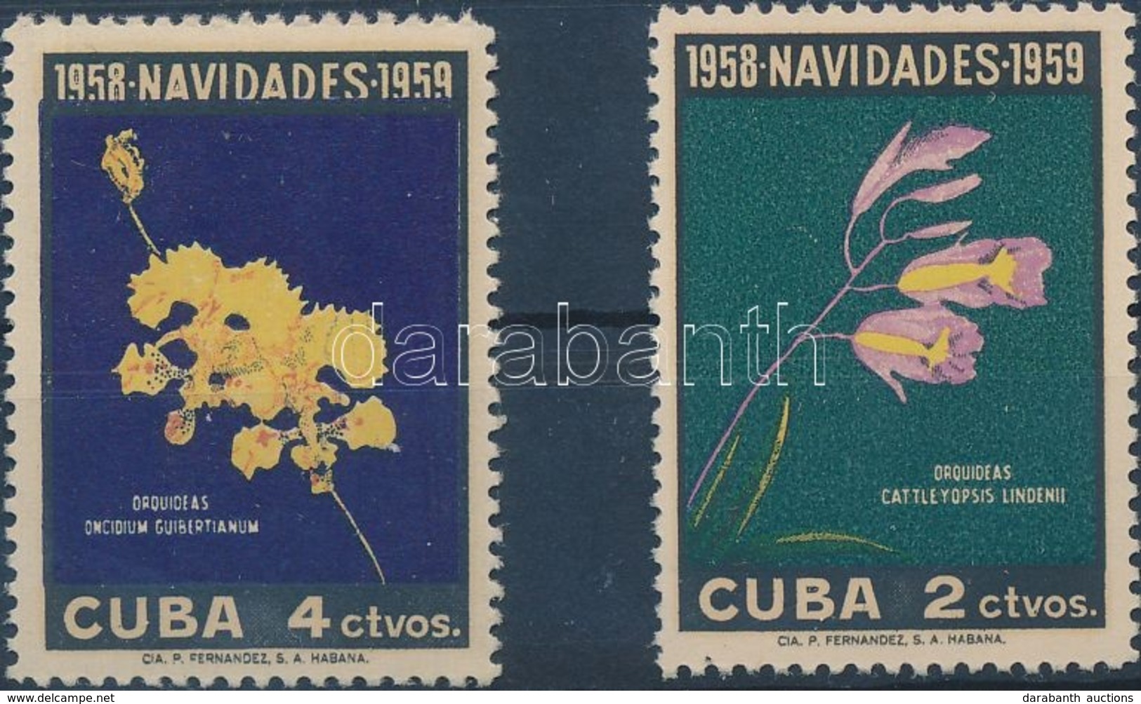 ** 1958 Karácsony: Orchideák Sor Mi 613-614 - Other & Unclassified