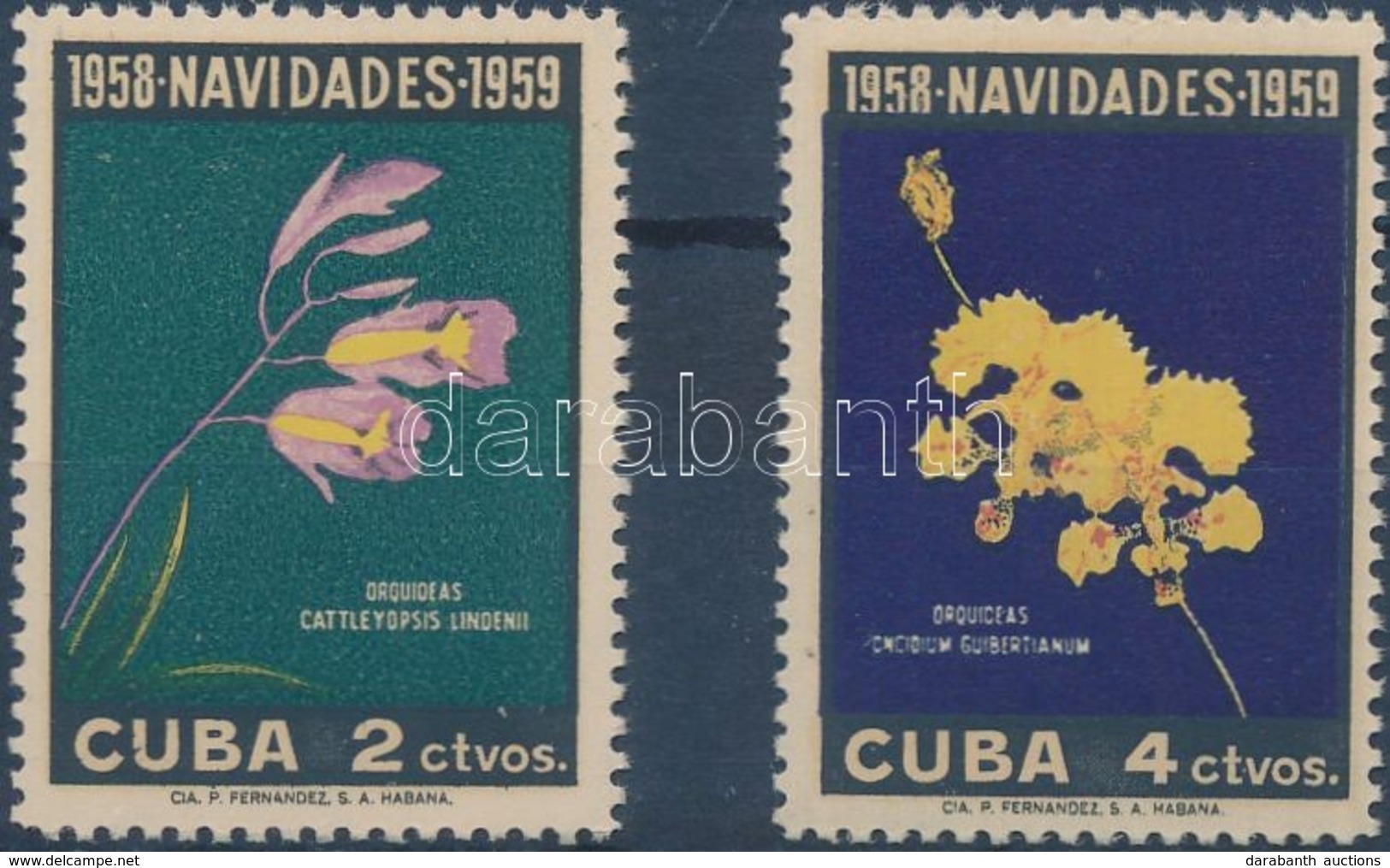 ** 1958 Karácsony: Orchideák Sor Mi 613-614 - Other & Unclassified