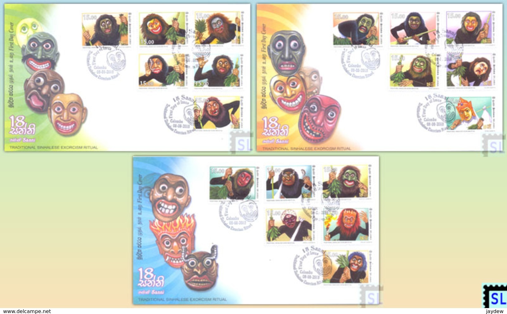 Sri Lanka Stamps 2018, 18 Sanni, Traditional Sinhalese Exorcism Rituals, Masks, FDCs - Sri Lanka (Ceylon) (1948-...)