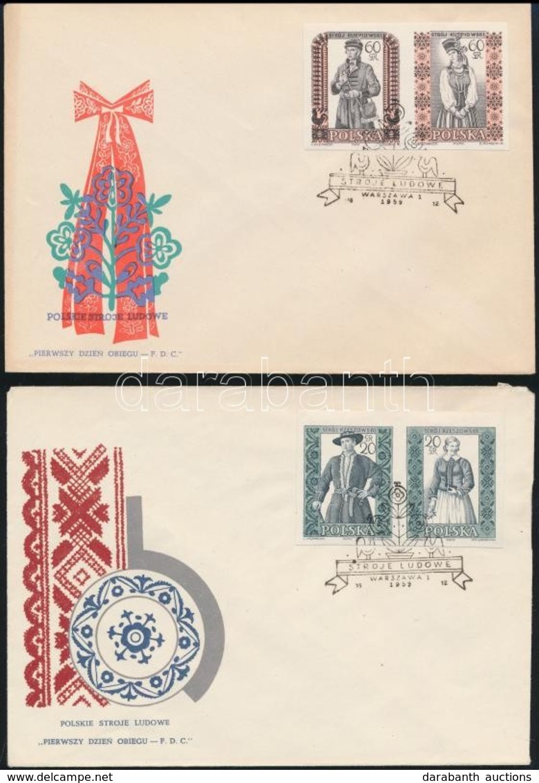 1959 Népviseletek (I.) Vágott Sor Párokban Mi 1138-1147 B 5 Db FDC-n - Other & Unclassified