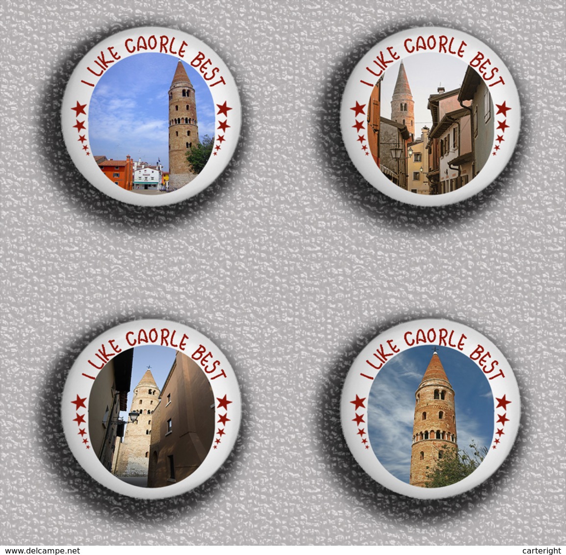 35 X Caorle Italy Tour PIN's (1inch/25mm Diameter) SET - Città