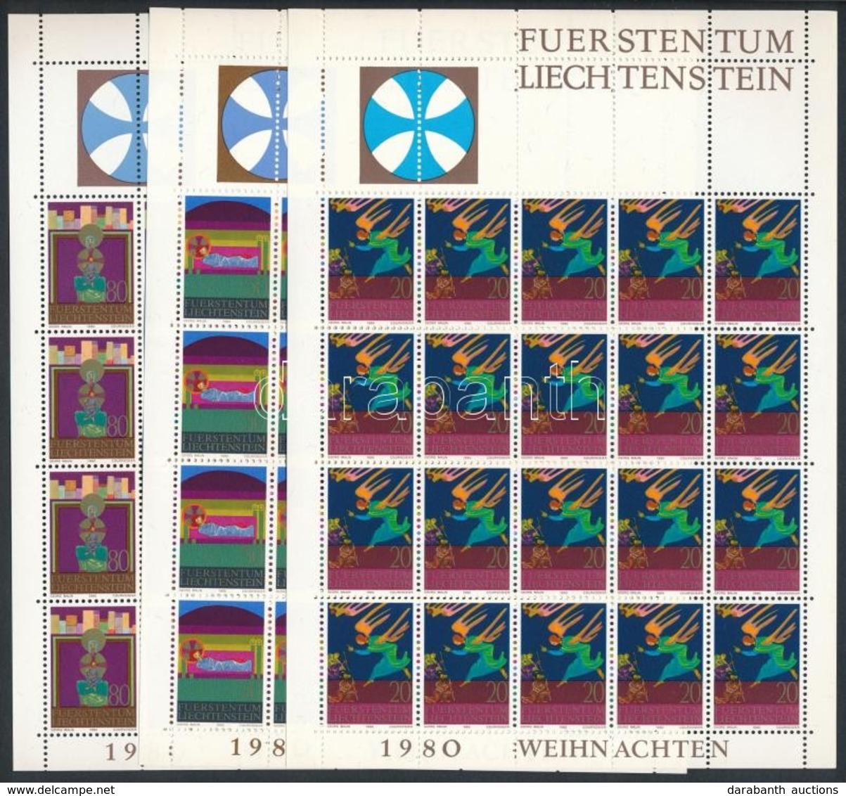 ** 1980 Karácsony Kisív Sor Mi 761-763 - Sonstige & Ohne Zuordnung