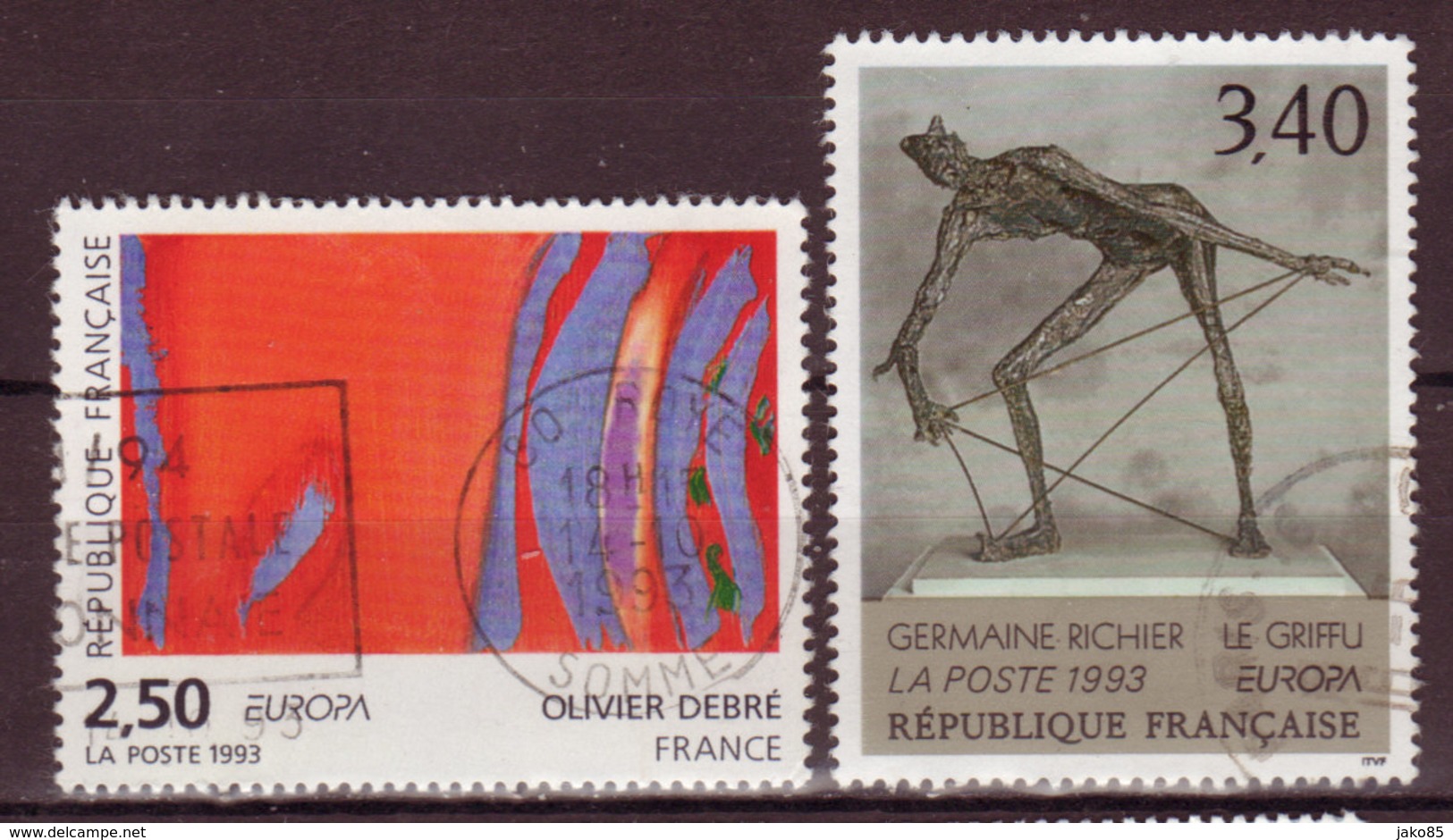 FRANCE - 1993 - YT N° 2797 / 2798 - Oblitérés - Europa - Used Stamps