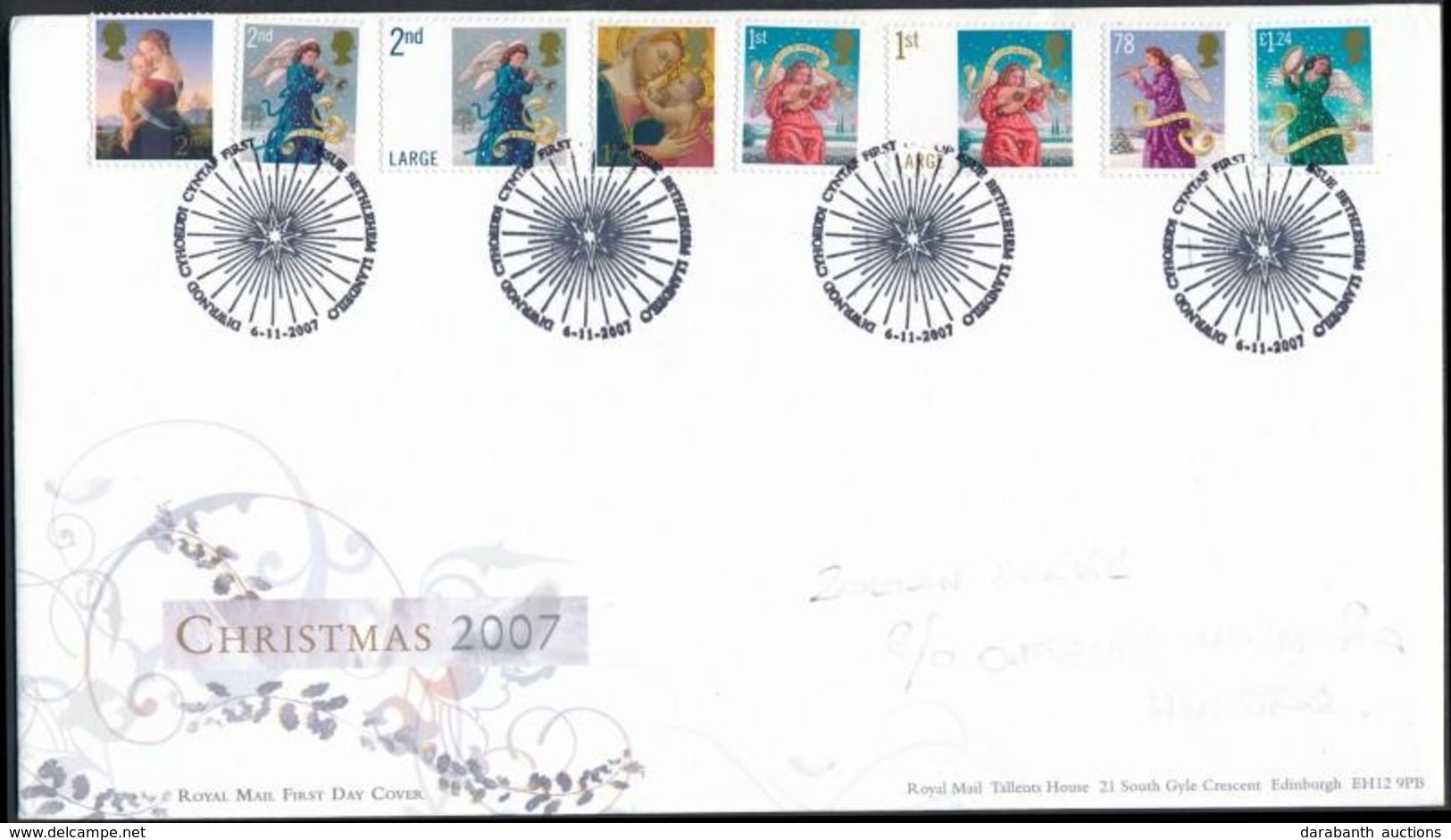 2007 Karácsony öntapadós Sor Mi 2590-2595 FDC-n - Sonstige & Ohne Zuordnung